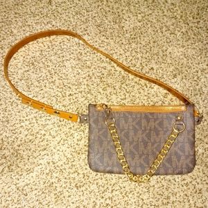 Michael Kors Signature Logo Pull Chain Belt Bag